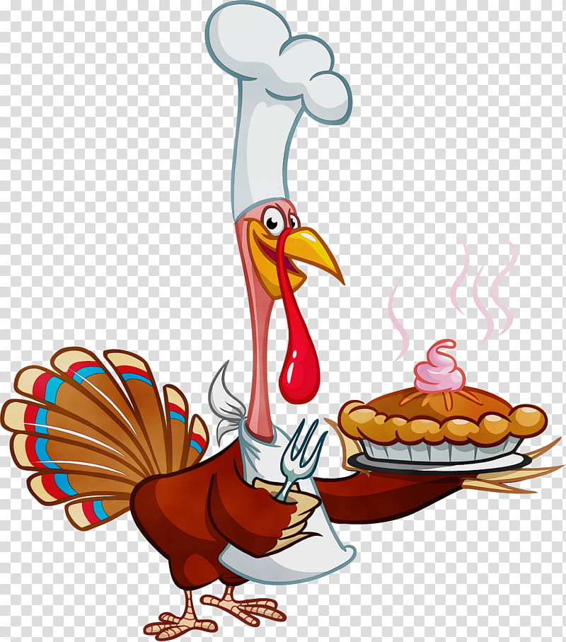 Thanksgiving, Watercolor, Paint, Wet Ink, Bird, Cartoon, Turkey ...