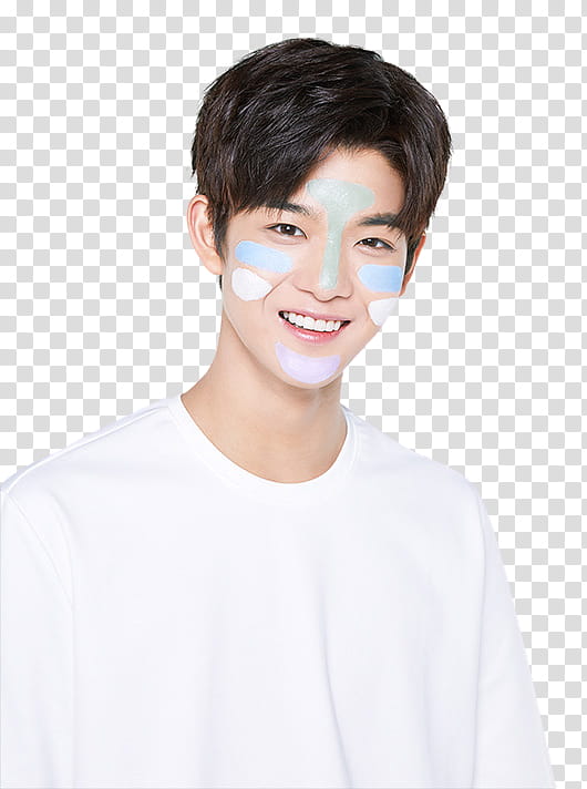Wanna One Innisfree P, man wearing white crew-neck T-shirt transparent background PNG clipart