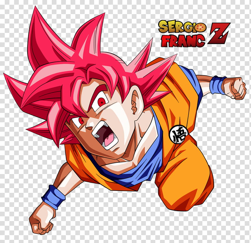 Goku Super Saiyan God transparent background PNG clipart