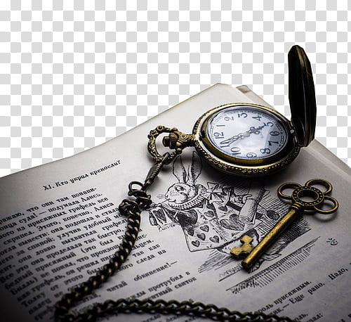 Highborn, gray pocket watch on white book transparent background PNG clipart