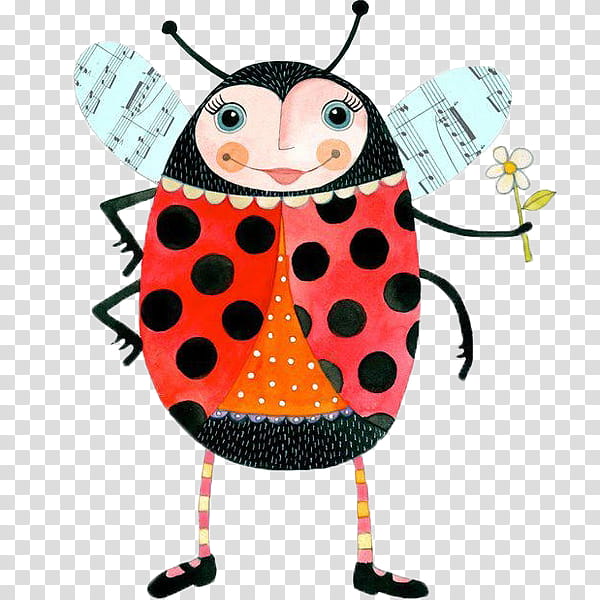 ColorPalace, pink and black lady bug drawing transparent background PNG clipart