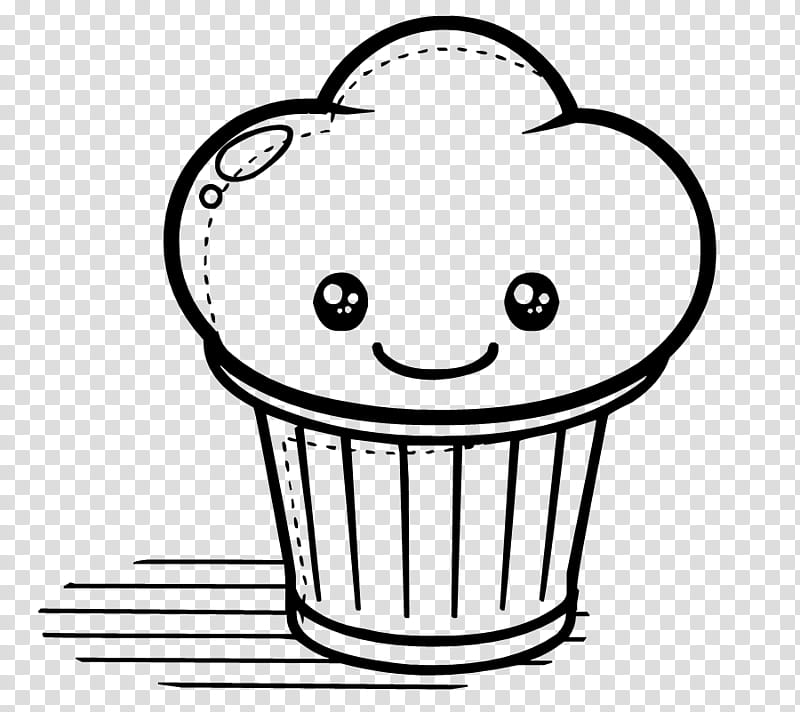 Cute, black and gray cupcake illustration transparent background PNG clipart