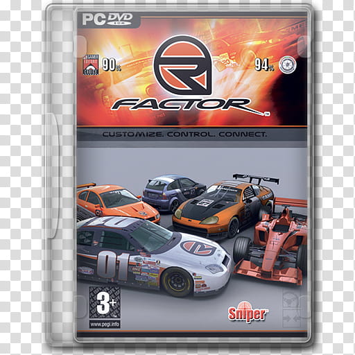 Game Icons , rFactor, PC DVD Factor DVD case transparent background PNG clipart