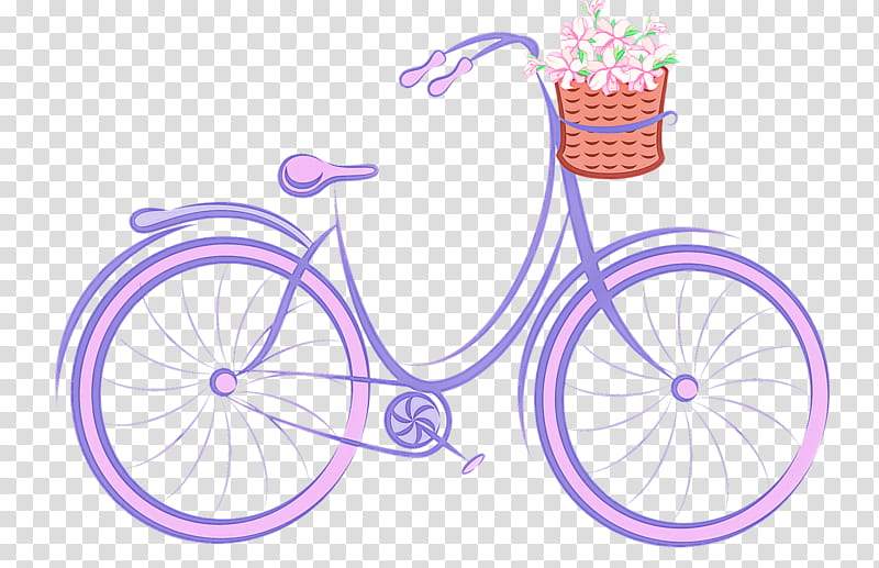 Lavender, Bicycle Wheel, Bicycle Part, Bicycle Tire, Vehicle, Violet, Pink, Purple transparent background PNG clipart