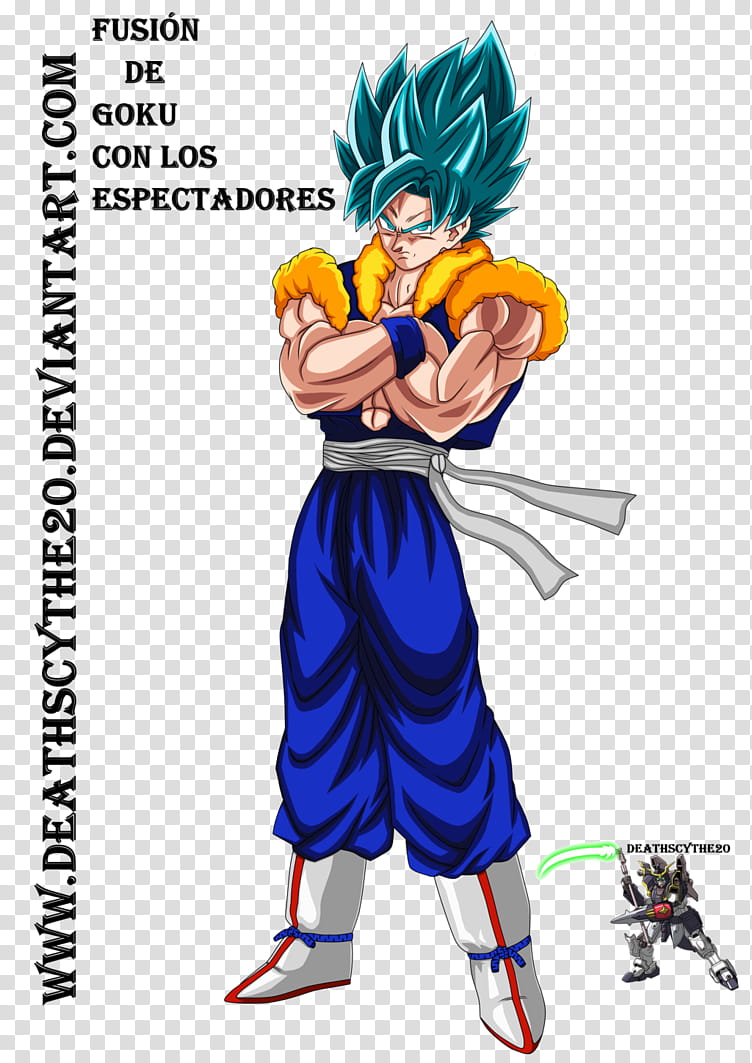 Fusion of Goku with the Spectators SSJGB transparent background PNG clipart