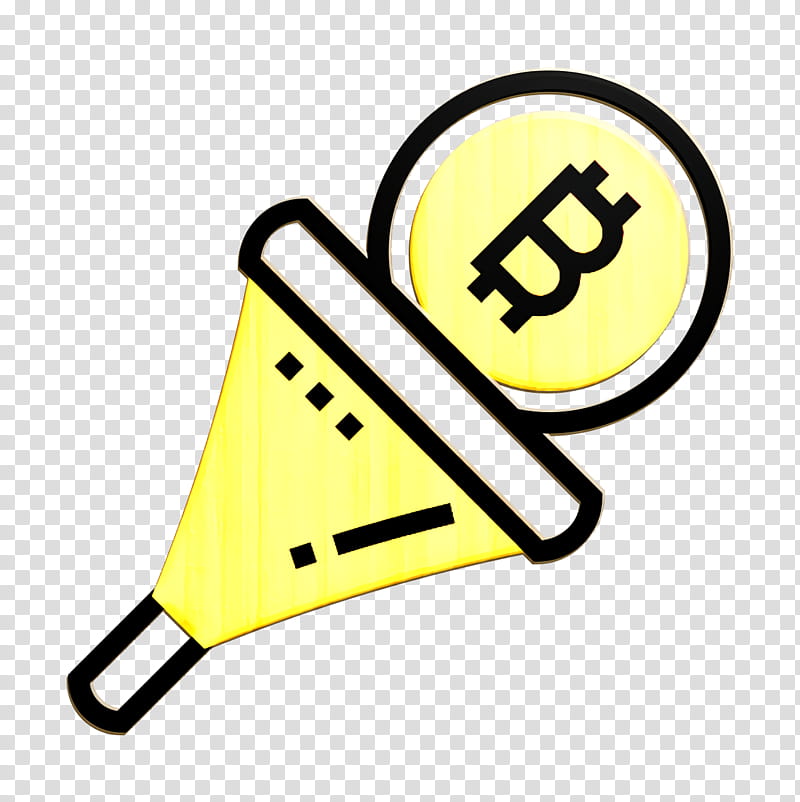 Blockchain icon Filter icon Cryptocurrency icon, Yellow, Line transparent background PNG clipart