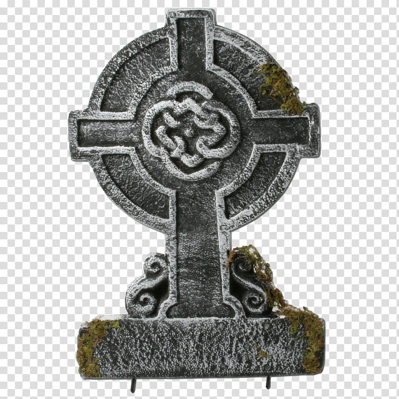 tombstone, Celtic cross statue transparent background PNG clipart