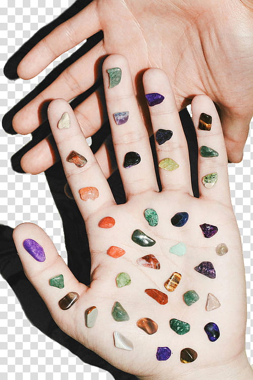 Full, pebbles on hand transparent background PNG clipart