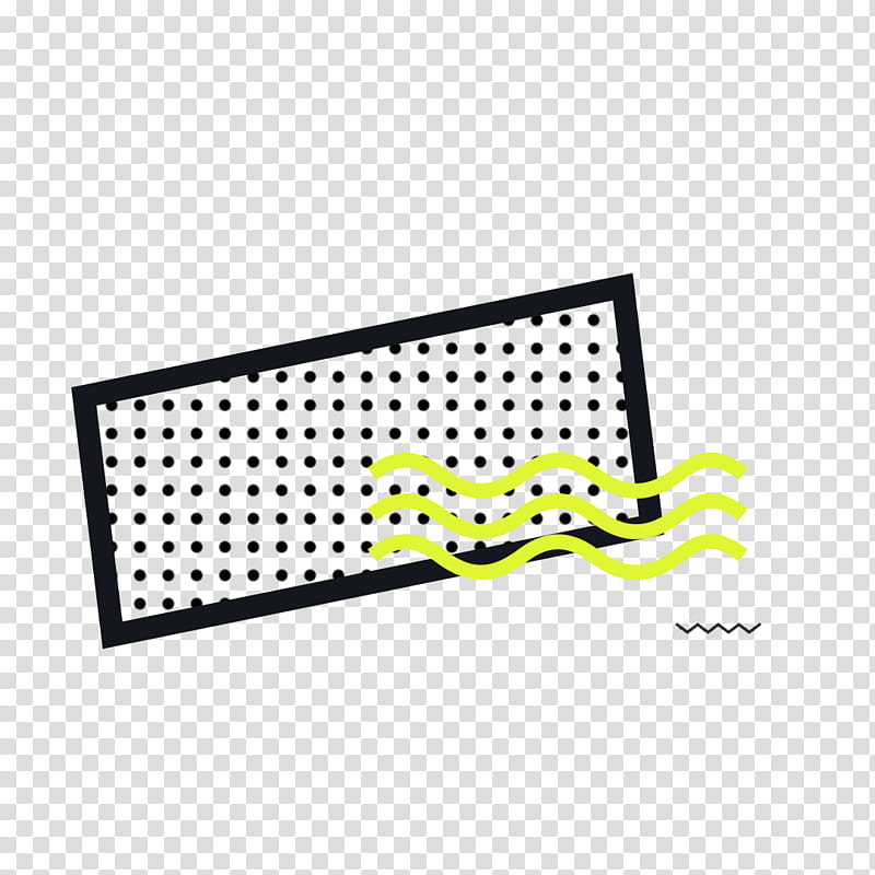, black and yellow framed dots with wavy lines artwork transparent background PNG clipart