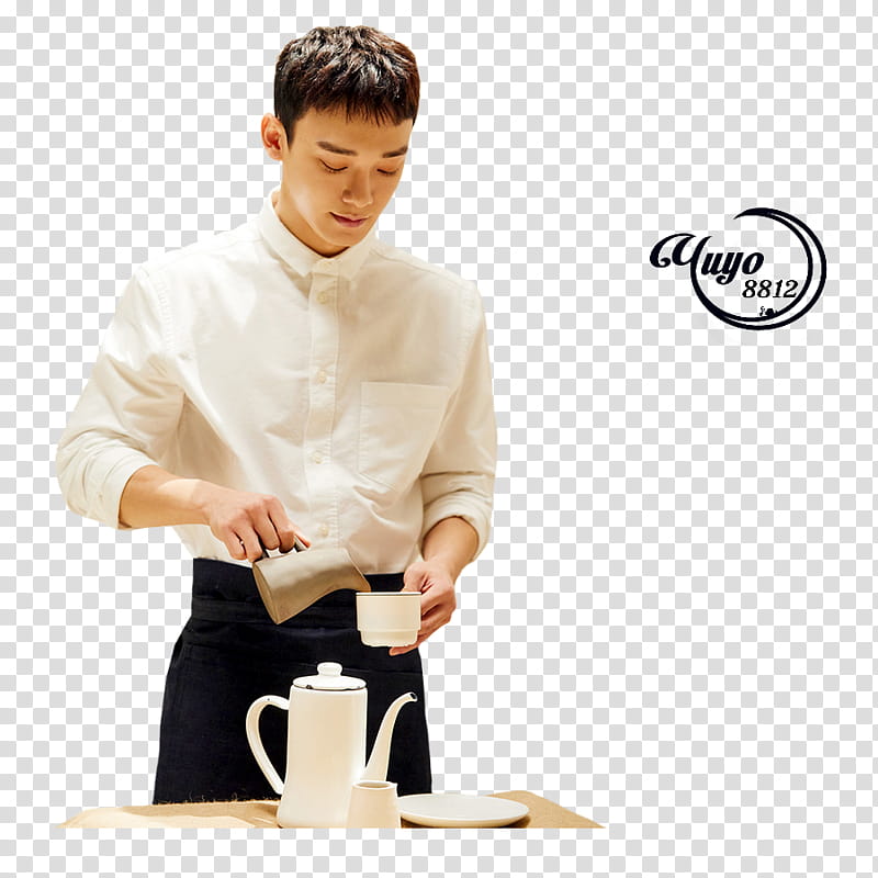 EXO UNIVERSE, EXO Chen pouring liquid from jar to cup transparent background PNG clipart