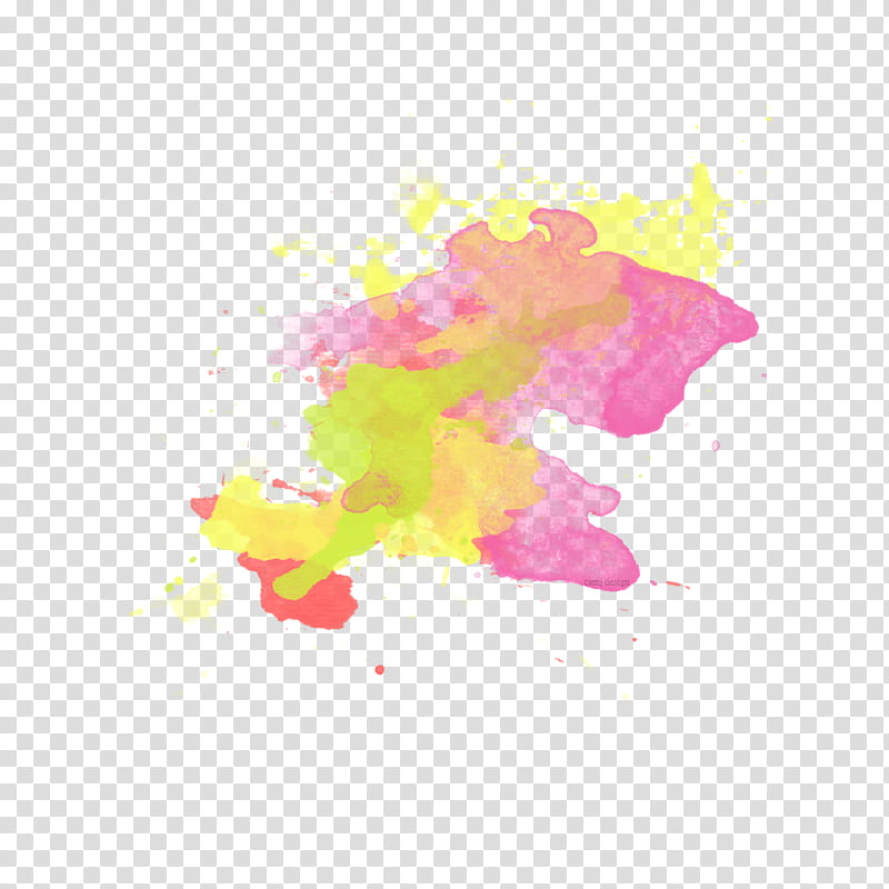 Watercolor Texture CamjDesign, yellow and pink paint splash art transparent background PNG clipart