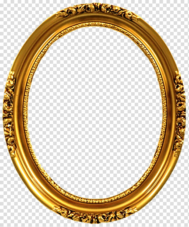 Gold Victorian Frame, oval gold-colored wooden frame transparent background PNG clipart