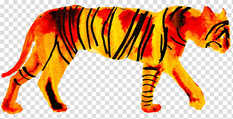 Wild s, red, yellow, black, and orange tiger transparent background PNG clipart