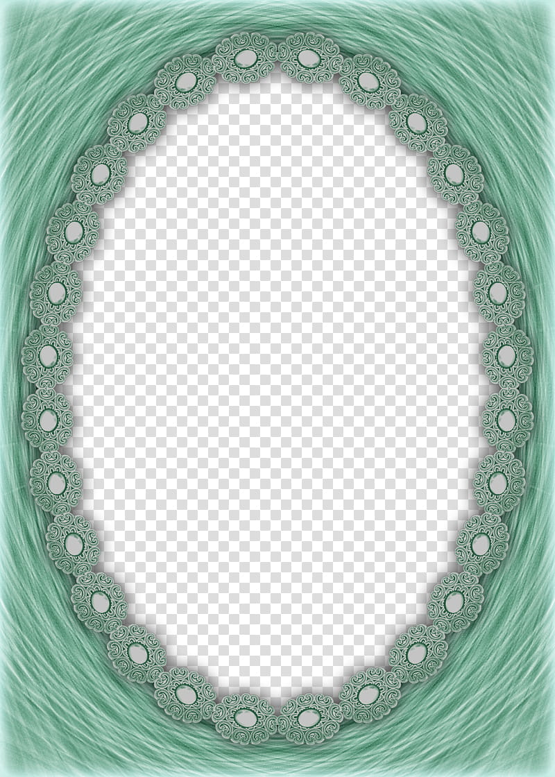 frame , oval green and white floral border transparent background PNG clipart