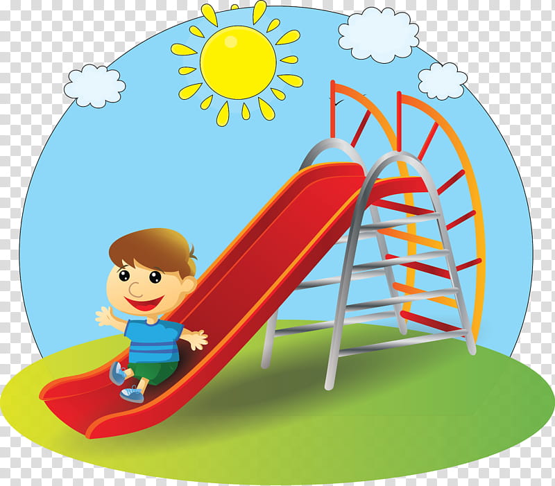 Cartoon kids sliding down the rainbow Royalty Free Vector