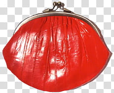 Red Bags, red leather kiss-lock coin purse transparent background PNG clipart