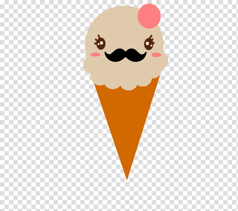 Helado Cute, ice cream with mustache illustration transparent background PNG clipart