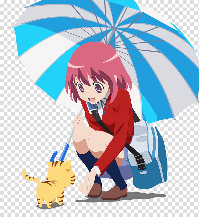 Toradora, Minori and Taiga, female holding blue umbrella transparent background PNG clipart