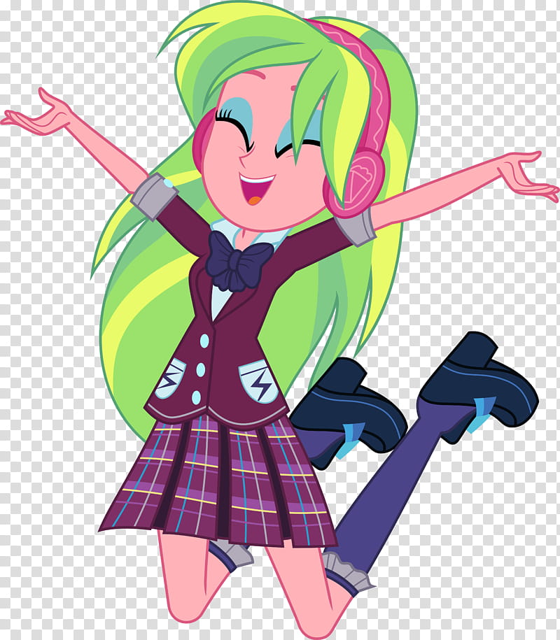 MLPEG Excited Lemon, green haired female cartoon character transparent background PNG clipart