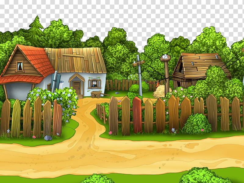 natural landscape farm house home landscape, Rural Area, Grass, Residential Area, Animation, Landscaping transparent background PNG clipart