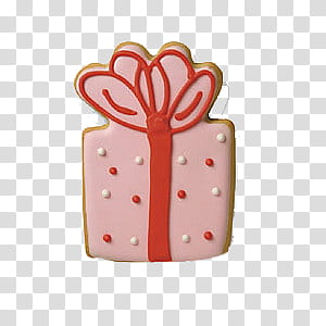 Christmas Items I, pink and red cookie illustration transparent background PNG clipart