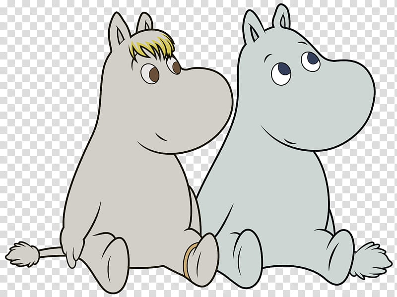 Snorkmaiden and Moomin Episode , two gray donkey art transparent background PNG clipart