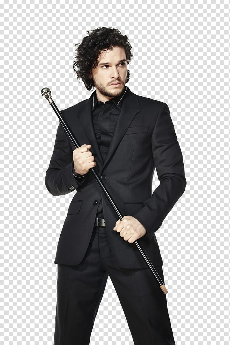 KIT HARINGTON, man holding black rod transparent background PNG clipart