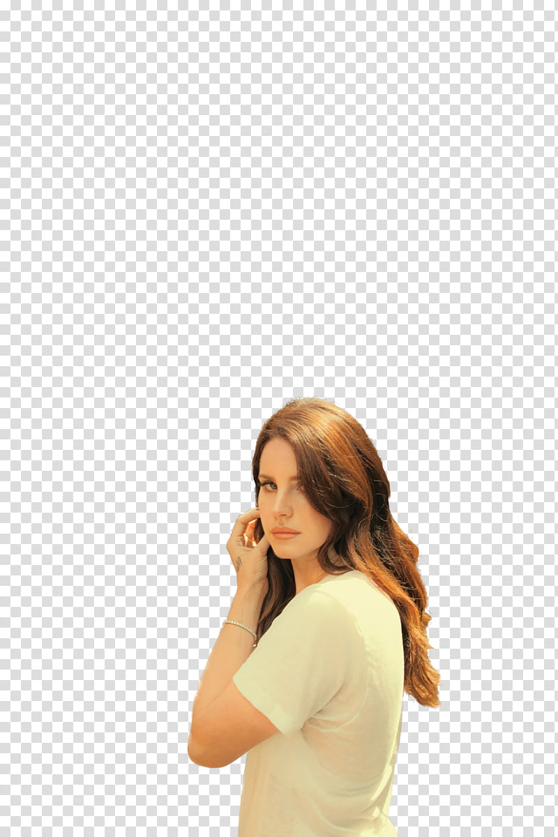 Lana Del Rey, woman touching her hair transparent background PNG clipart