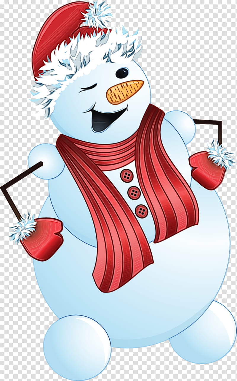 Watercolor Christmas, Paint, Wet Ink, Snowman, Drawing, Animation, Cartoon, Christmas transparent background PNG clipart