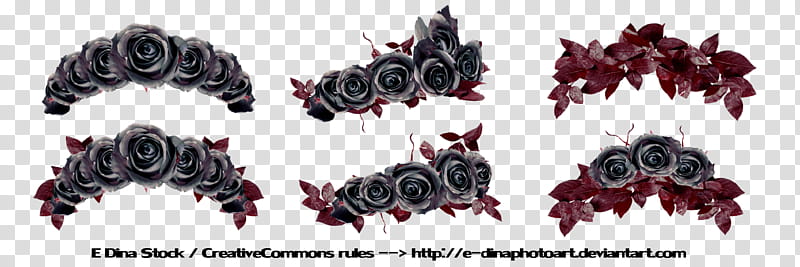 Floralwreath dark roses, six assorted-color flowers illustration transparent background PNG clipart