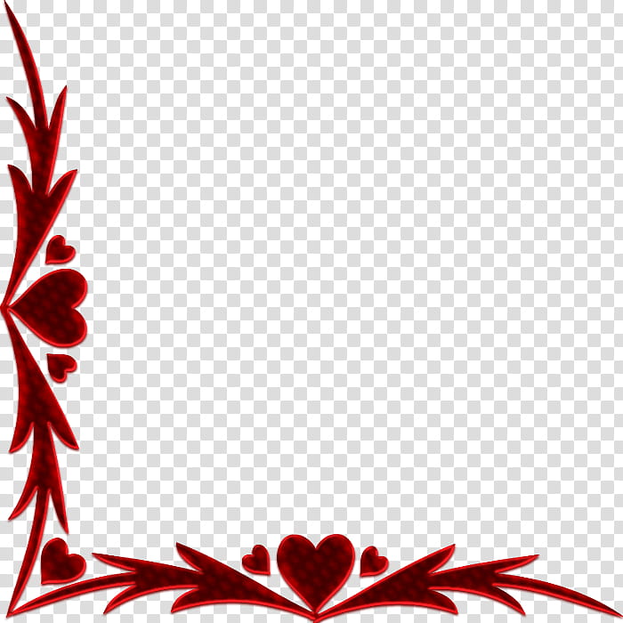 Valentine Day Red Heart Border Transparent Background Png Clipart