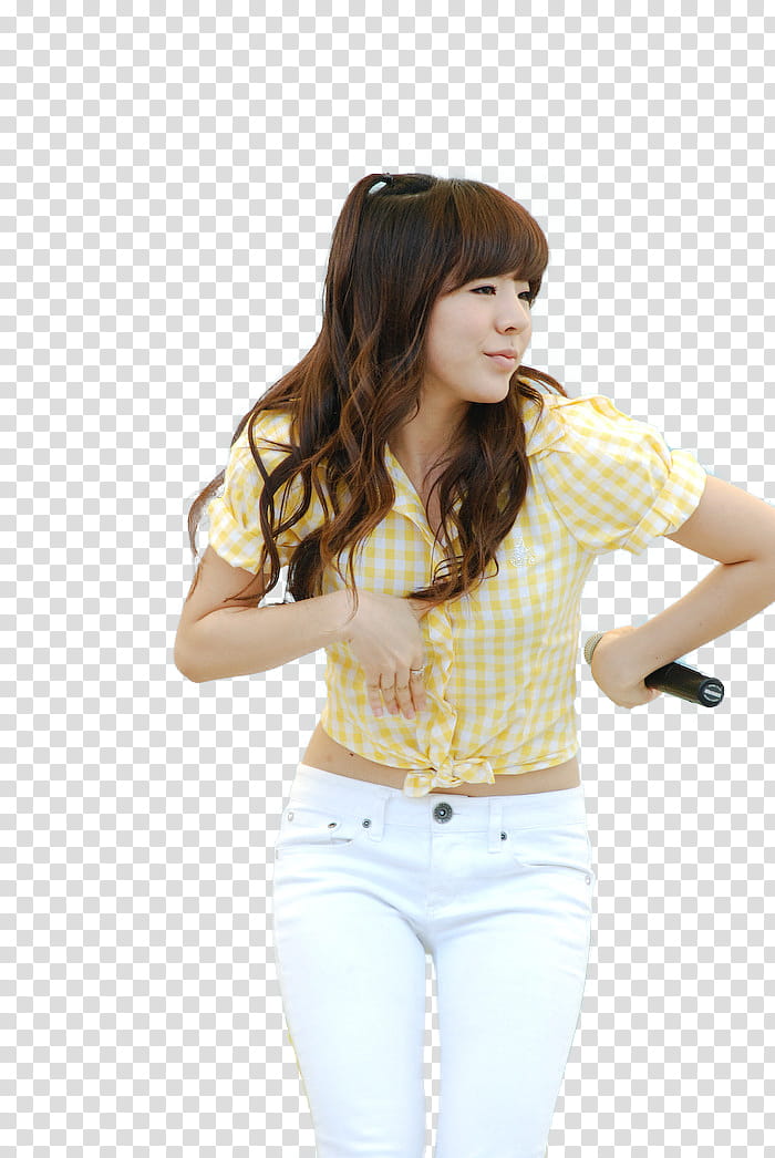 SNSD GEE LIVE  RENDER, woman dancing while holding microphone with left hand transparent background PNG clipart