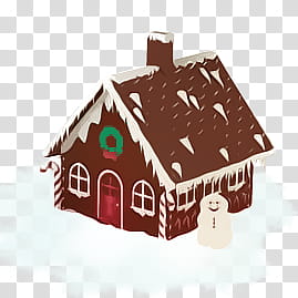 CHRISTMAS MEGA, brown gingerbread house transparent background PNG clipart