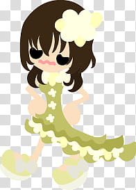 The icons of cute girls in cute dress, himawari-girl- transparent background PNG clipart