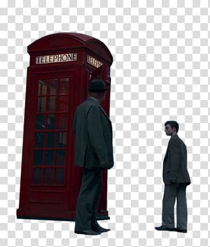 malfoypure k resource , two men standing beside telephone booth transparent background PNG clipart