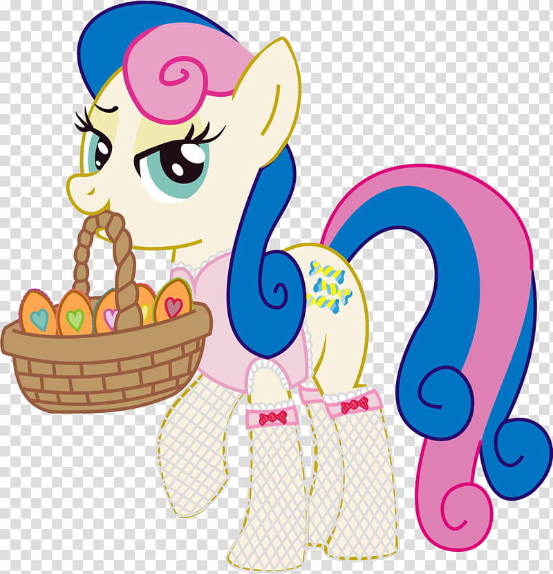 Bon Bon, My Little Pony holding eastern egg basket transparent background PNG clipart