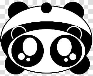 black and white panda transparent background PNG clipart