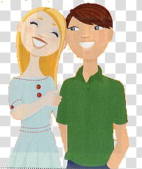 Magazine Cut Outs , man standing beside woman illustration transparent background PNG clipart