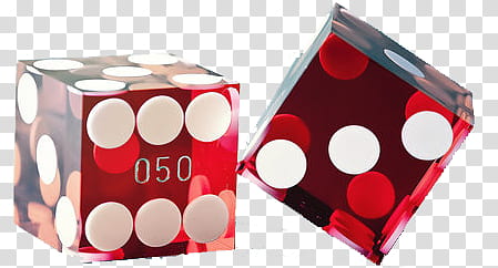 , two red glass dices transparent background PNG clipart