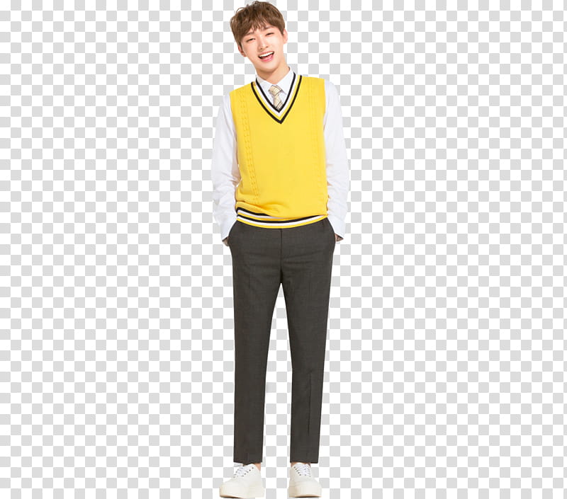WANNA ONE X Ivy Club P, men's yellow vest transparent background PNG clipart