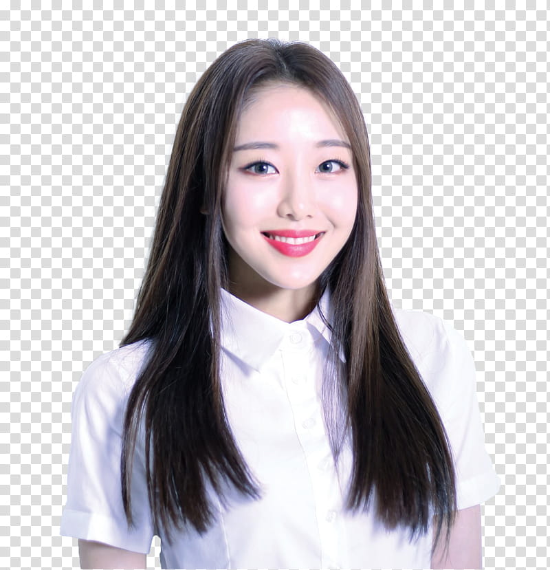 LOONA P, woman wearing white polo T-shirt while smiling transparent background PNG clipart