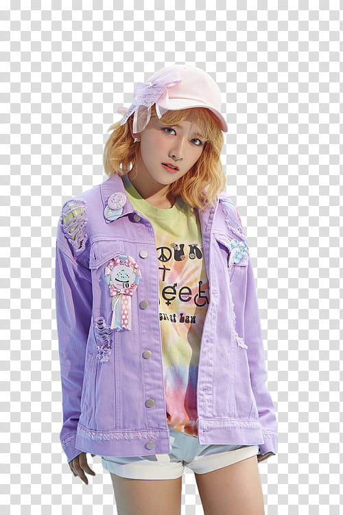 COSMIC GIRLS WJSN Happy Moment, woman wearing purple button-up denim jacket transparent background PNG clipart