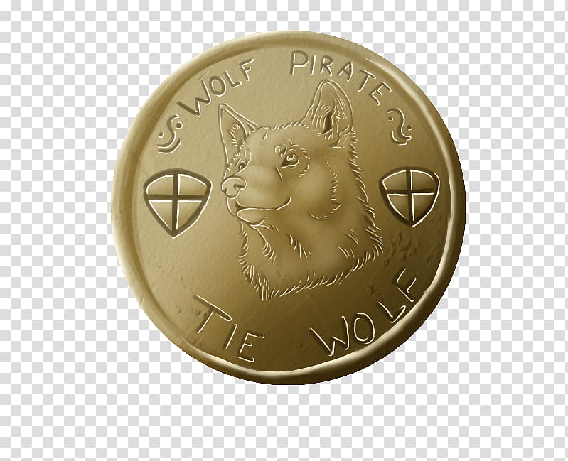MFF  Custom Dubloon, round gold-colored Tie Wolf commemorative coin transparent background PNG clipart