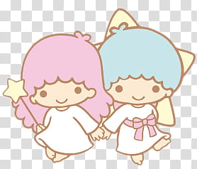 Little Twin Stars, two animated girls illustration transparent background PNG clipart