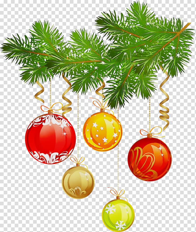 Christmas tree, Watercolor, Paint, Wet Ink, Holiday Ornament, Christmas Ornament, Christmas Decoration, Oregon Pine transparent background PNG clipart