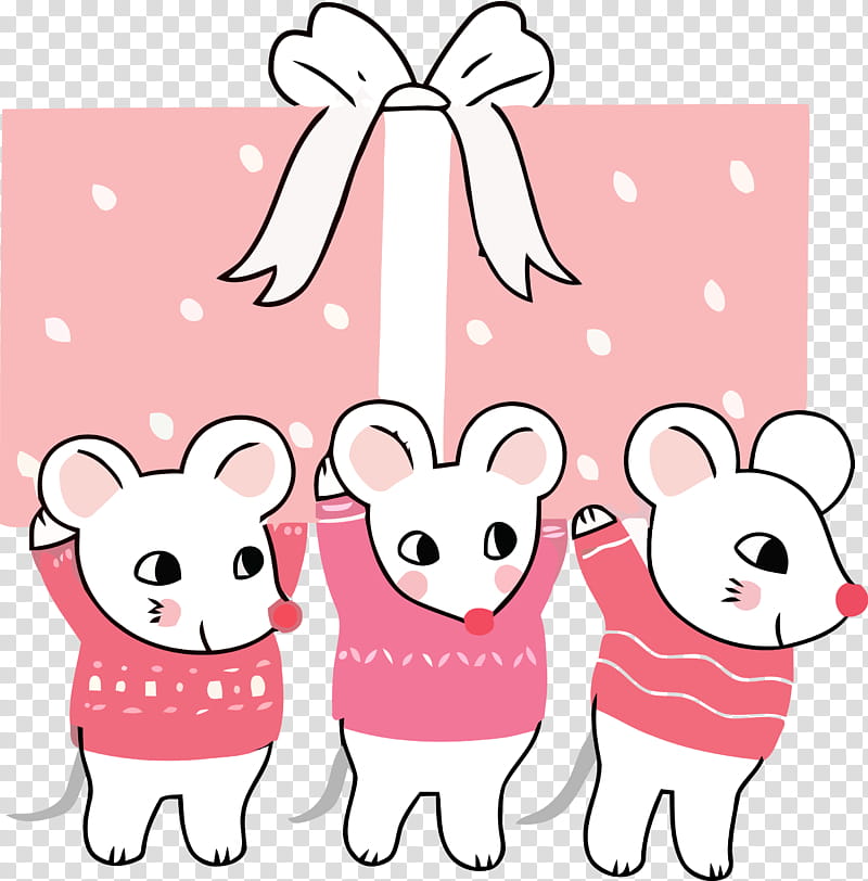 happy new year winter, Winter
, Pink, Cartoon, Line, Heart transparent background PNG clipart