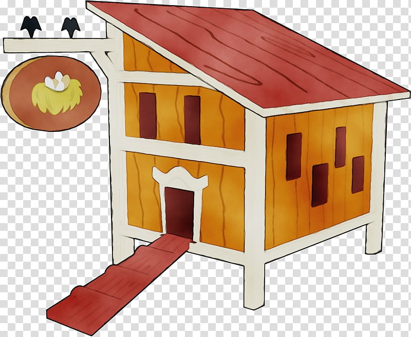 chicken coop house table roof, Watercolor, Paint, Wet Ink, Doghouse, Shed, Playhouse, Kennel transparent background PNG clipart
