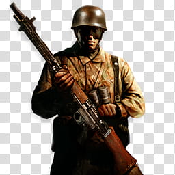 Company Of Heroes OF Icons, Panzer_elite_simple, soldier holding rifle transparent background PNG clipart