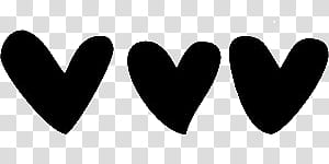 three black hearts illustration transparent background PNG clipart