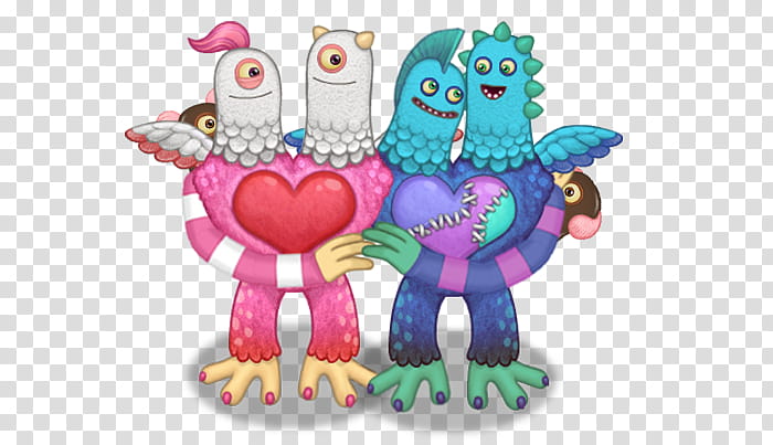 Valentines Day, My Singing Monsters, Air Island, Big Blue Bubble, Love, Cartoon, Season, Animal Figure transparent background PNG clipart